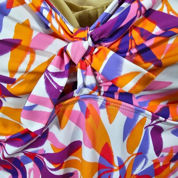 Swimsuits For All Tie Front Underwire Swim Dress NWT Size 26 - Picture 3 of 13